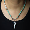 Treasure of the Sea and Sky Charm Necklace with Heishi Cut Turquoise