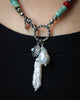 Treasure of the Sea and Sky Charm Necklace with Heishi Cut Turquoise