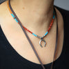 Lariat with Fire Opal and Turquoise