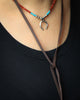 Lariat with Fire Opal and Turquoise