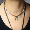 Lariat with Sun Stone, Turquoise, and Pearl