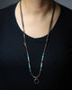 Lariat with Sun Stone, Turquoise, and Pearl