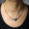 Turquoise Lariat with Sea Bamboo & Labradorite