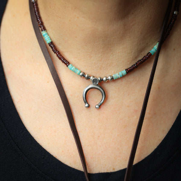 Lariat with Garnet and Turquoise