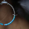 Bird Hoops with Turquoise and Sea Bamboo Beads