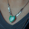 Paillette Kingman Turquoise Heart Necklace #3