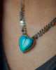 Paillette Kingman Turquoise Heart Necklace #1