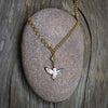 Mixed Chain Black Mother of Pearl Bird Necklace in 24k Vermeil #2