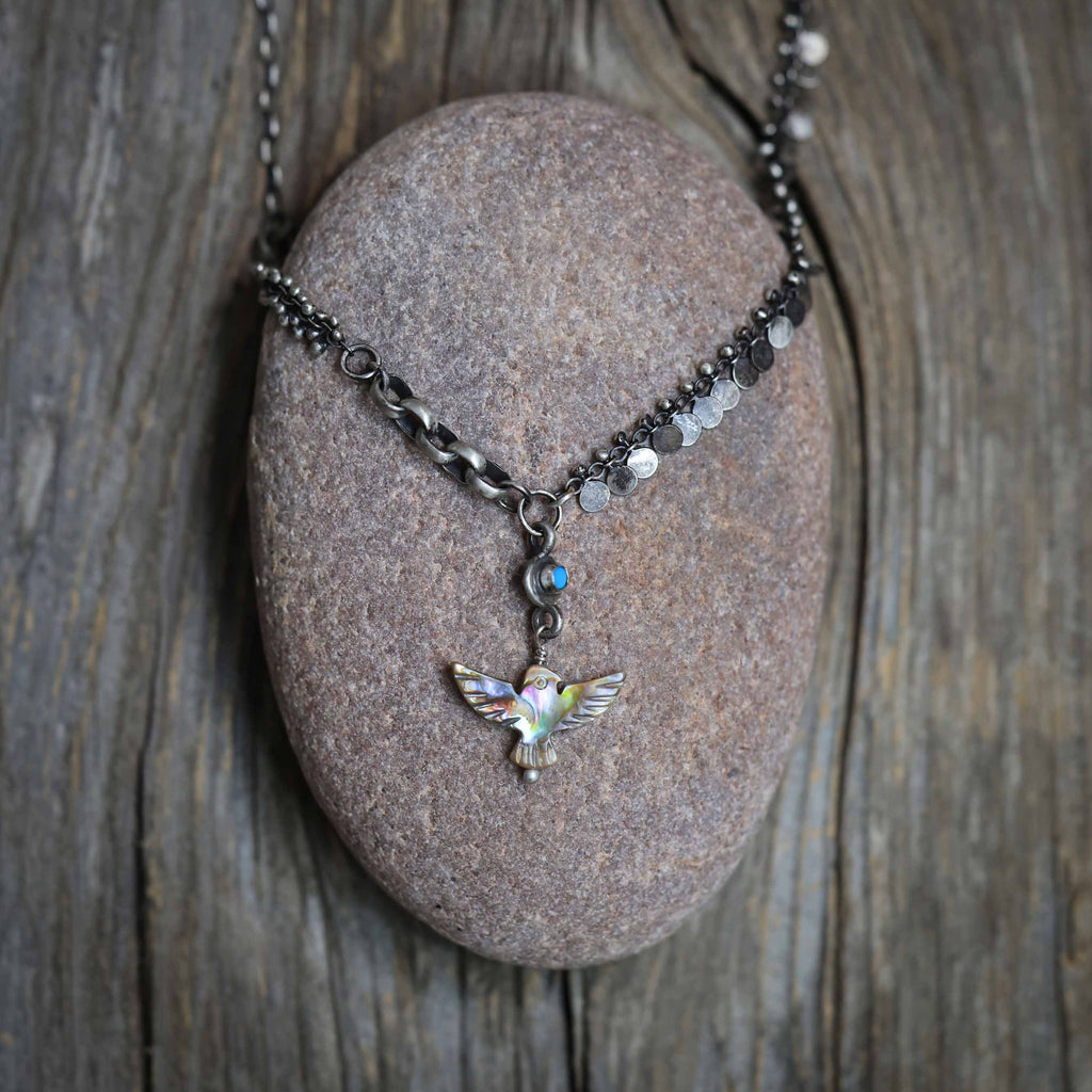 Mixed Chain Abalone Bird Necklace
