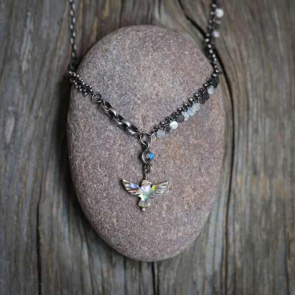 Mixed Chain Abalone Bird Necklace