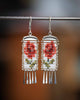 Rosas Earrings in White (ear wire or post)