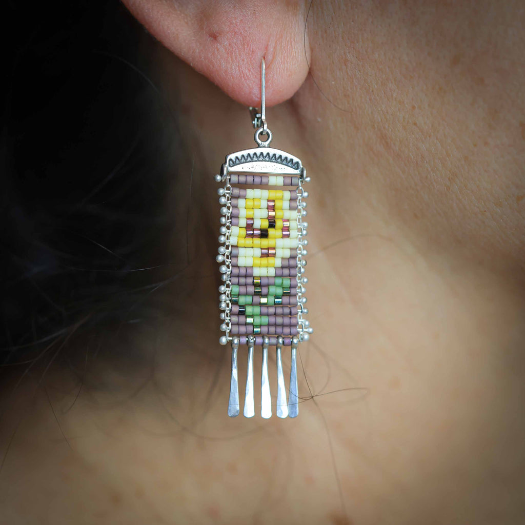 Rosas Earrings in Mauve (ear wire or post)