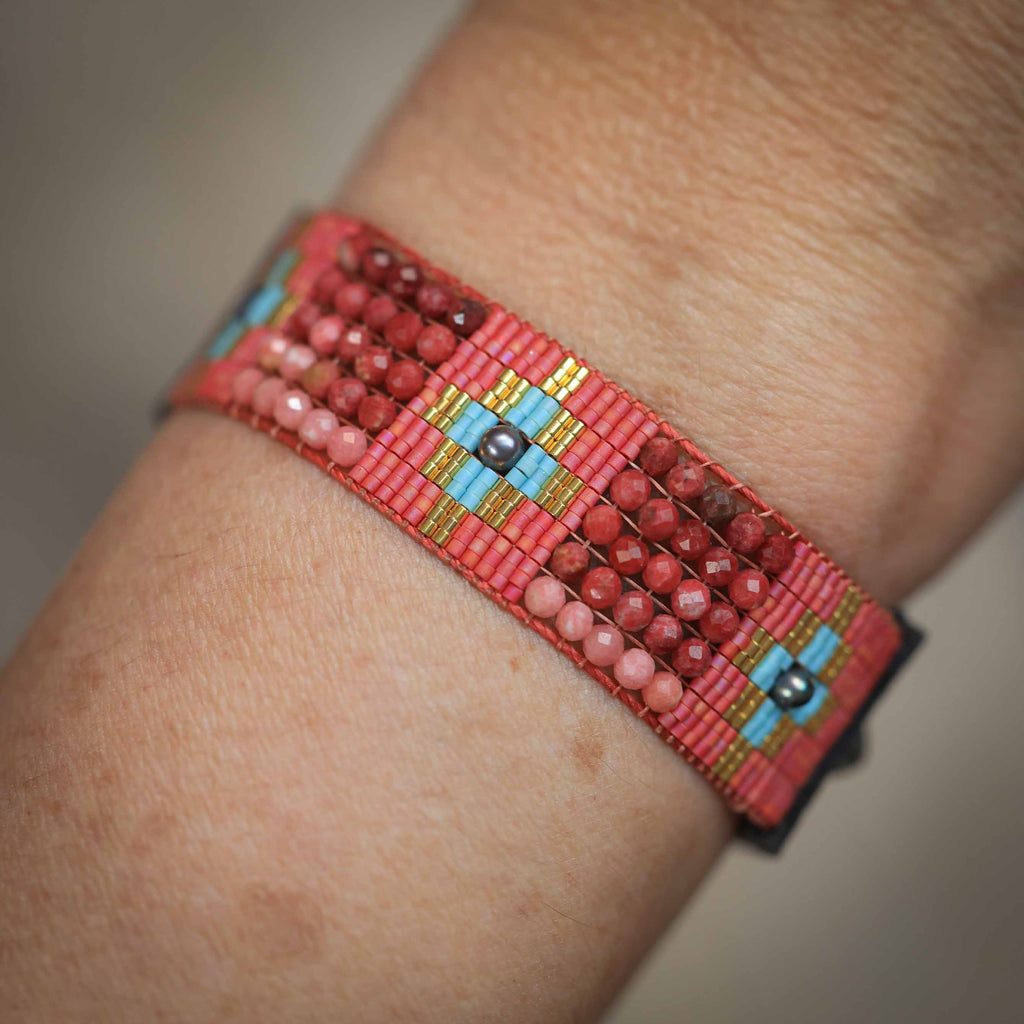 Rhodochrosite Ojo Bracelet