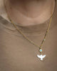 Mixed Chain Mother of Pearl Bird Necklace in 24k Vermeil