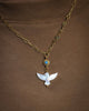 Mixed Chain Mother of Pearl Bird Necklace in 24k Vermeil