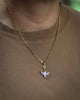 Mixed Chain Black Mother of Pearl Bird Necklace in 24k Vermeil #2