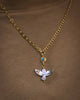 Mixed Chain Black Mother of Pearl Bird Necklace in 24k Vermeil #2