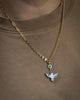 Mixed Chain Black Mother of Pearl Bird Necklace in 24k Vermeil #2