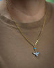 Mixed Chain Black Mother of Pearl Bird Necklace in 24k Vermeil #1