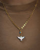 Mixed Chain Black Mother of Pearl Bird Necklace in 24k Vermeil #1