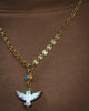 Mixed Chain Black Mother of Pearl Bird Necklace in 24k Vermeil #1