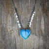 Paillette Kingman Turquoise Heart Necklace #1