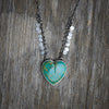 Paillette Kingman Turquoise Heart Necklace #3