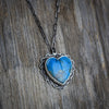 Kingman Turquoise Stamped Heart Necklace