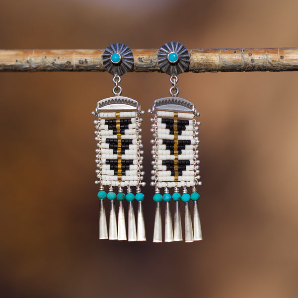 Sacred Peak Post Earrings with Turquoise