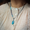 Mixed Media Necklace with Sapphire & Turquoise