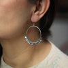 Silver Stream Paillette Hoops