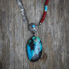 Mixed Media Necklace with Ruby & Turquoise