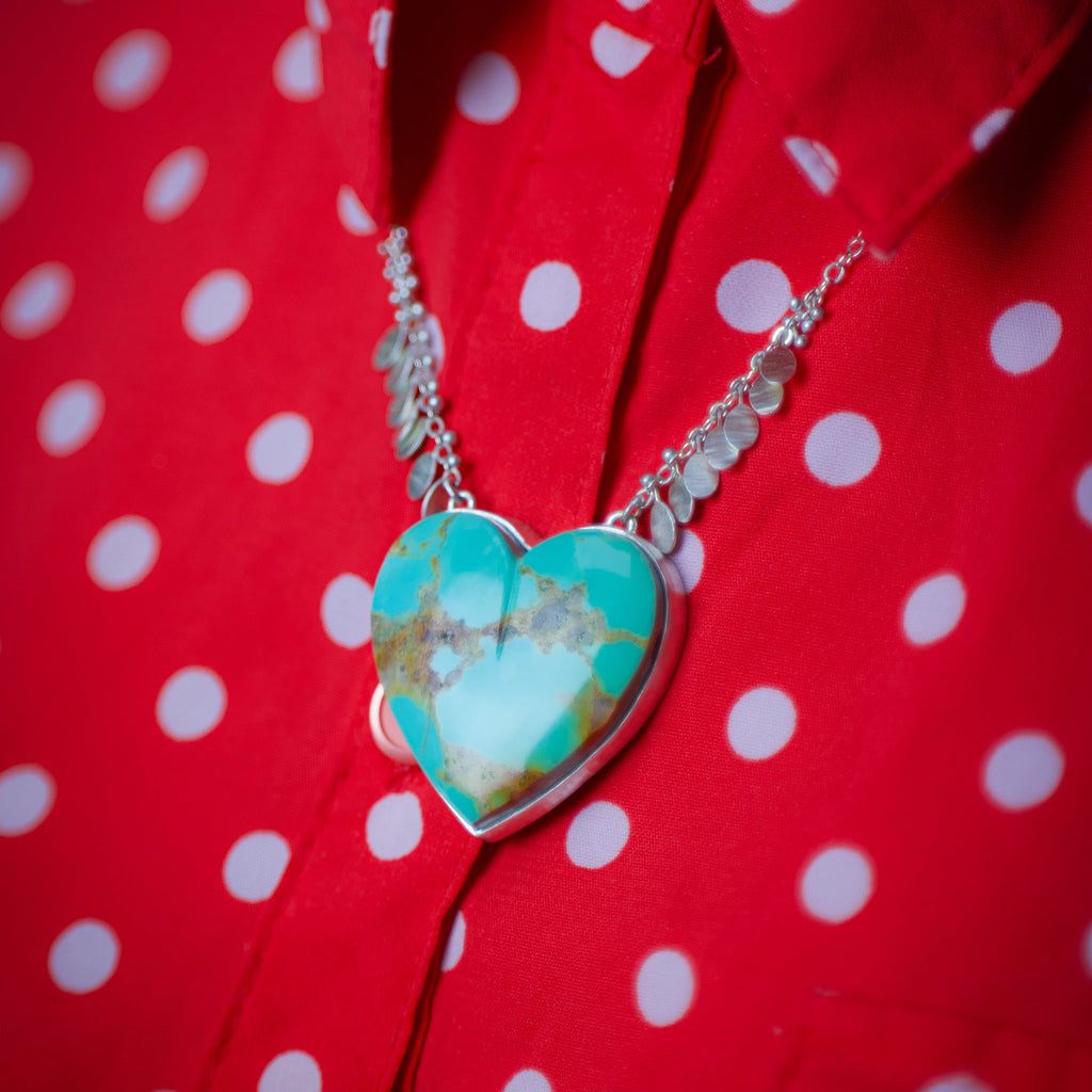 Pétalo Kingman Turquoise Heart Necklace