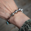 Extra Wide Seam Bead Bracelet with Turquoise
