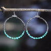 Large Silver Hoops with Sleeping Beauty Turquoise