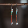 Twin Arrows Earrings with Apple Coral and Kingman Turquoise
