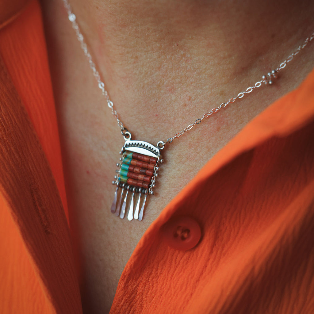 Petite Apple Coral Bead Necklace