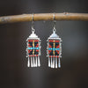 Mini Sacred Valley Earrings in Red with Turquoise