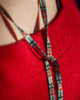 Woven Lariat Necklace with American Turquoise