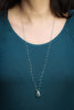 Labradorite Drop Necklace with Pinned Turquoise
