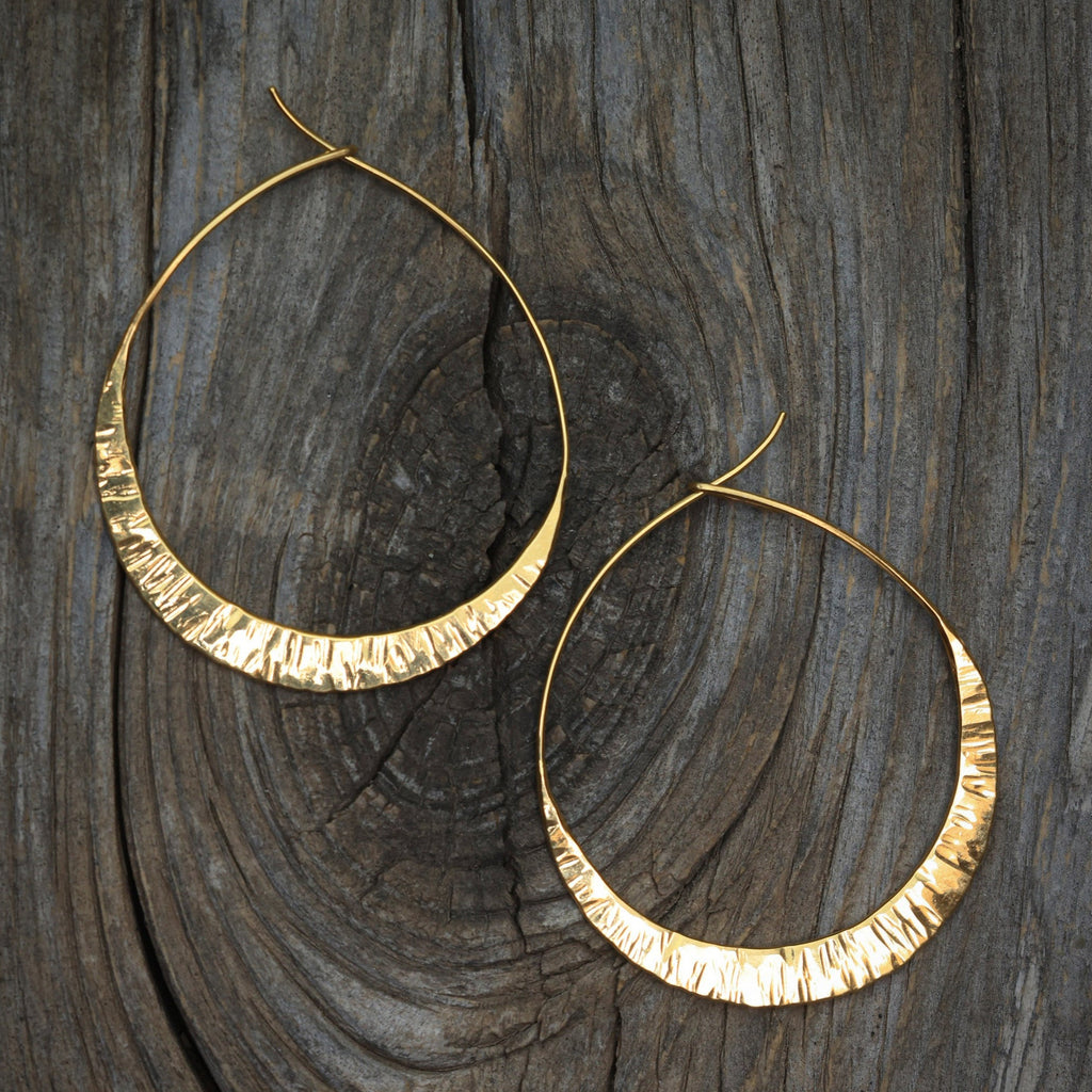 New Moon Hoops medium in 24k vermeil