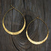 New Moon Hoops large in 24k vermeil