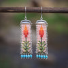 Yucca Earrings in Pink with Turquoise
