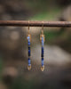 Twin Arrows Earrings with Sapphire and 24k vermeil