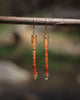 Twin Arrows Earrings with Fire Opal and 24k vermeil