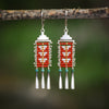 Red and White Mini Sacred Peak Earrings