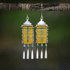 Yellow Mini Sacred Peak Earrings with Turquoise