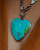 Kingman Turquoise Heart Necklace with Curb Chain