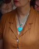 Light Kingman Turquoise Heart Necklace with Curb Chain