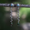 Pearl La Semillas Earrings with Kingman Turquoise (post or ear wire)